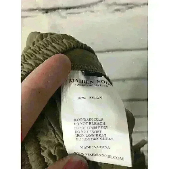 Maiden Noir Mens Size 3 (L) Greenish Brown Warm Up Trousers Jogger Style - Picture 7 of 9